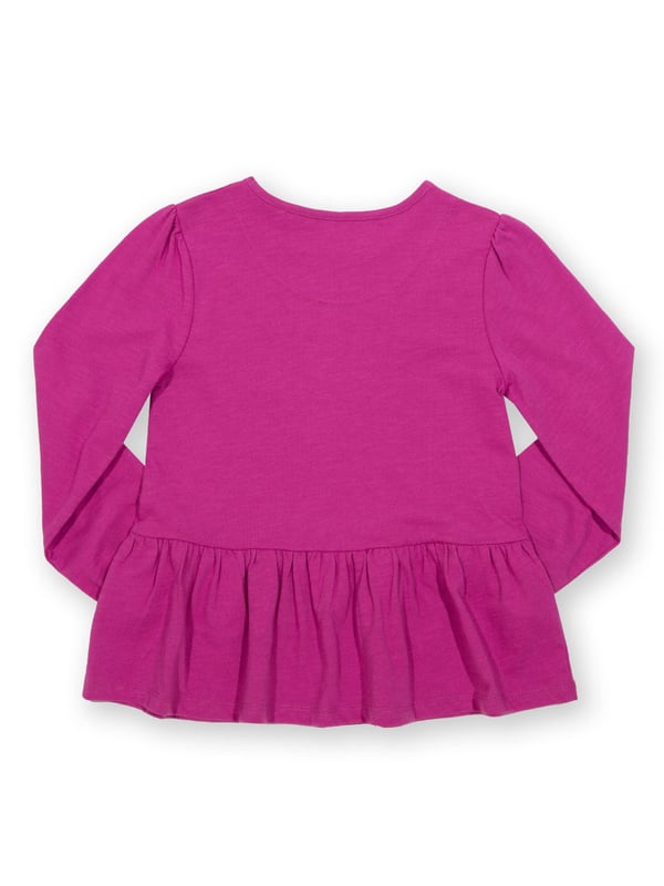 Life's a doddle in this easy breezy tunic! With a deep frill hem, long sleeves and elasticated cuffs, this top has a gorgeous fit and feel. Featuring breathable orchid pink slub fabric, perfect for lots of twirling and dancing.