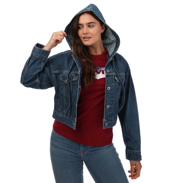 Women s Levis Silver Tab Hooded Trucker Jacket in Denim