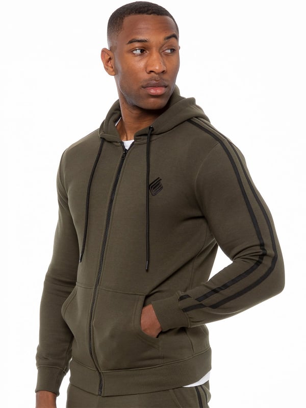 Mens zip up hoodie with tape| enzo designer menswear