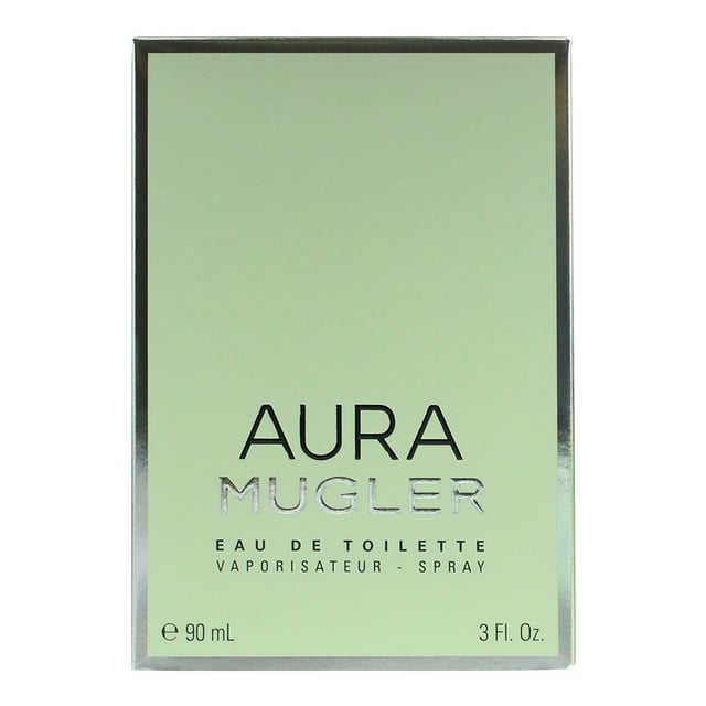 Aura Mugler Eau de Toilette by Mugler is a floral fruity fragrance for women. Top notes: pear, hibiscus seed, bergamot and lemon. Middle notes: green notes, rhubarb, jasmine and strawberry. Base notes: Tahitian vanilla, orris, musk and ambrette. Aura Mugler Eau de Toilette was launched in 2018.