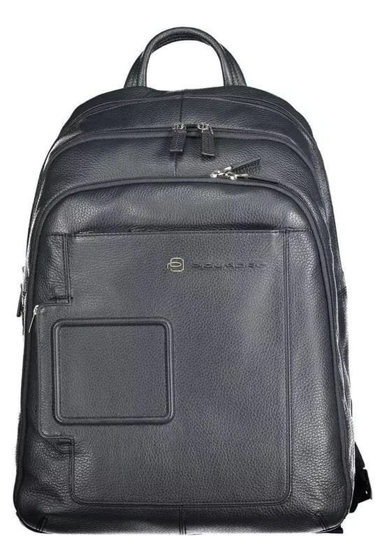 Blue Leather Backpack
  1 handle
  Adjustable shoulder straps
  3 external pockets
  1 laptop compartment
  1 internal pocket
  1 compartment with document and pen holder spaces
  Contrasting details
  Zip closure
  Logo
  Suitable for men
Material: 100% Leather