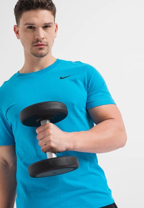 The Nike Dri-FIT Men's Training T-Shirt is a super soft and comfortable t-shirt to wear while running or lifting weights. - -.  This Nike men's t-shirt features Dri-FIT technology to wick away sweat leaving you feeling dry. - -.   Plus, the training shirt's standard-fit offers a great range of motion, so you stay comfortable throughout each rep. - -.   Make sure you're ready for your next workout with the Nike Dri-FIT Men's Training T-Shirt.
