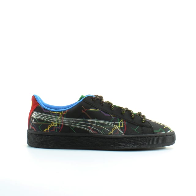 Puma Basket x Dee y Ricky Black Leather Mens Papacers 361498 01
