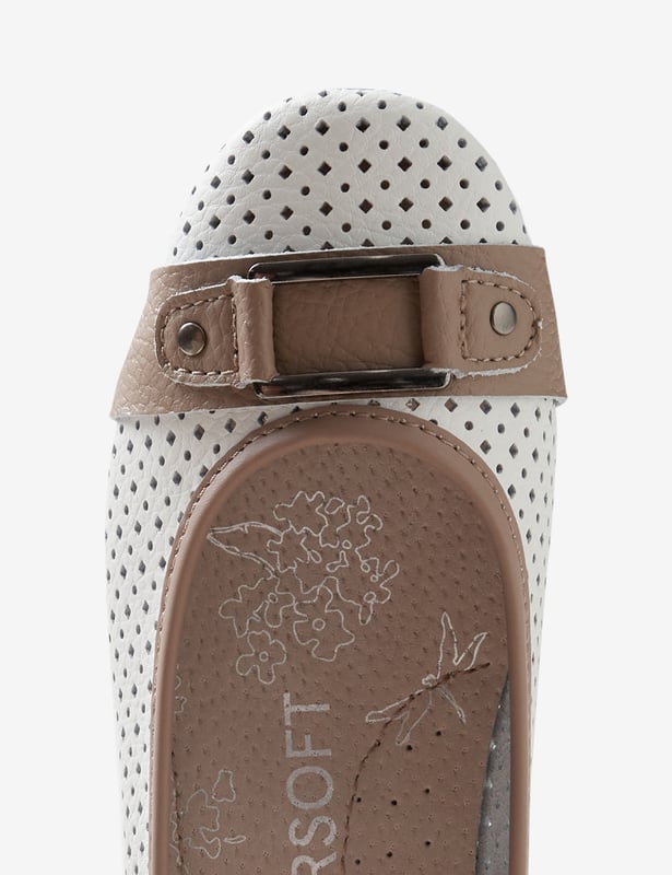 Womens Rivers Leathersoft Trim Ballet