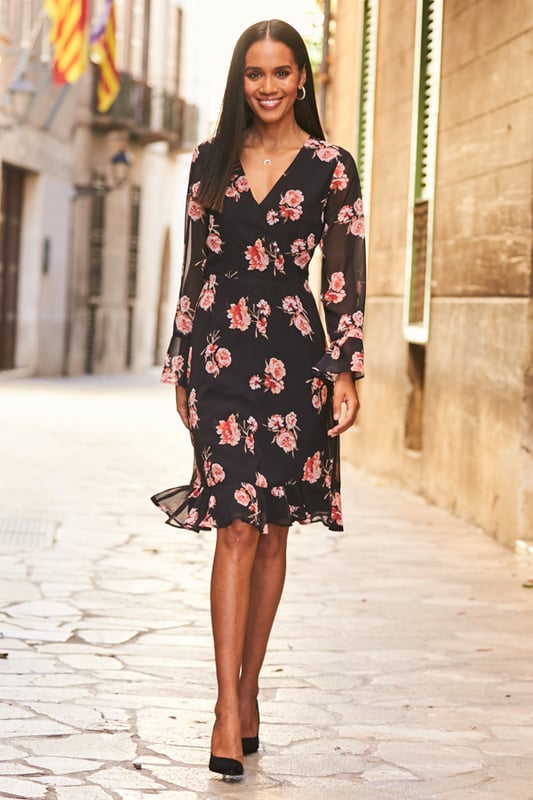 Floral Attire Floral Dress For Dinner Black Floral Fall Maternity Friendy  Dresses For Women PINK