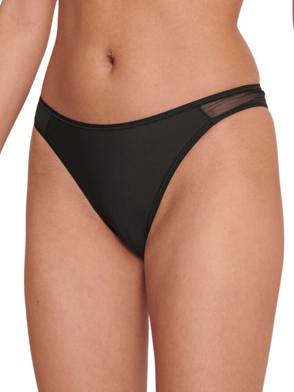 Sloggi Soft ADAPT Tiny Tanga Briefs. Tanga style briefs with super-soft microfibre fabric and sheer mesh panel detailing. This product is recommended as hand wash only.