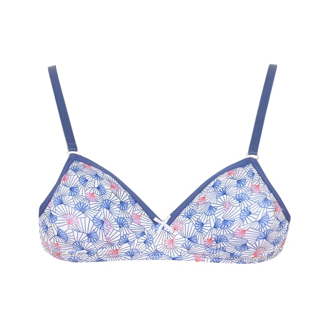Cotton Stretch bra.
 Color White printed
 Rimless.
 With adjustable straps.
 Hook and eye closure with 3 positions.
 Removable padding.

 Composition: 95% Polyamide, 5% Elastane

 Care:
 - Wash at max temperature. 30th.
 - Do not use bleach.
 - Do not use dryer.
 - Do not iron.
 - Do not dry clean.
 Composition: 95% Polyamide, 5% Elastane
 Care:
Care:
 - Wash at max temperature. 30º.
 - Do not use bleach.
 - Do not use dryer.
 - Do not iron.
 - Do not dry clean.
