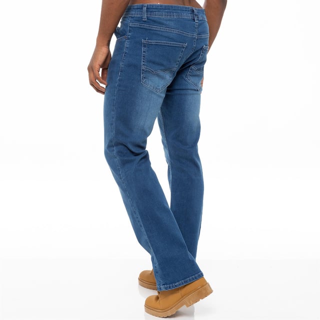These EZ401 Enzo Bootcut Jeans feature 5 pockets including the coin pocket, branded buttons and rivets, and a zip fly fastening. These Wide Leg Flared Stretch Jeans are Macine Washable