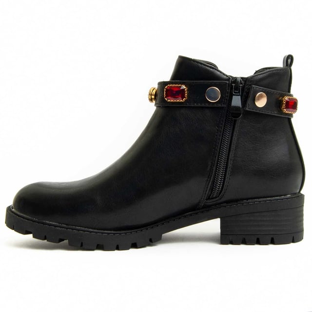 Botines casuales para mujeres. Ajuste cómodo. Hechos con materiales veganos. Elaborados por otras marcas para nuestra marca. Medidas aproximadas: tacón de 4 cm, altura del caña de 11 cm y ancho de la caña de 9 cm.