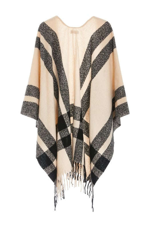 - Check print - Tassel finish - Cape style - One size - Always check the care wash label - Cool hand wash with mild detergent