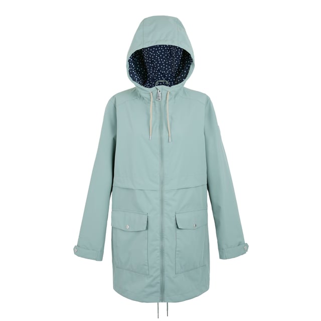 Material: Polyester: Polyester. Tyg: Peachad. Foder: Taffeta. Design: Logotyp. Tygteknik: Andningsbart, slitstark vattenavvisande finish, Isotex 10000, fukttransporterande, vattentätt, väderbeständigt. Manschett: Justerbar, tryckknappsfäste. Halsringning: Huva. Ärmtyp: Långärmad. Tejpade sömmar. Funktioner i huva: Dragsko, växt på luvan. Fickor: 1 invändig ficka, 2 nedre fickor, lapp, lockstängning, 2 handvärmarfickor. Dragkedja: Hel dragkedja. 10000g/m²,/24 timmar. Nedtill: Shockcord i nederkant, delad. 8 UK: 32 tum. 10 UK: 34 tum. 20 UK: 45 tum. 24 UK: 50 tum 26 UK: 52 tum 18 UK: 43 tum. 16 UK: 40 tum