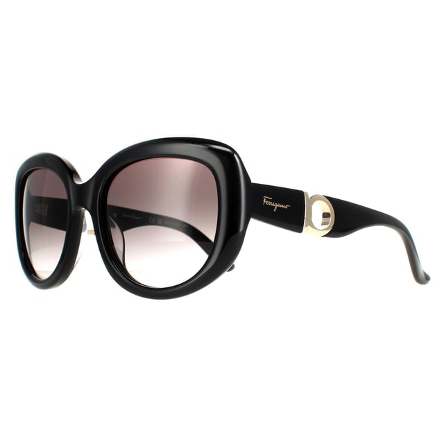 Salvatore Ferragamo Oval Womens Black Smoke Gradient SF727S