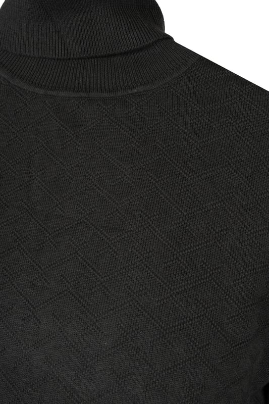 Este elegante suéter de corte simple es la elección perfecta para aquellos que valoran el minimalismo y los cortes clásicos, que nunca pasan de moda.

El suéter con cuello alto no solo es un elemento elegante del vestuario, sino también una opción práctica que proporciona calor y confort en los días más fríos, perfecto para estilos en capas.

Las mangas y el bajo del suéter terminan en sólidos puños, que no solo le añaden carácter, sino que también protegen del frío, asegurando un ajuste perfecto.

En la nuca se encuentra un sutil, pero reconocible emblema de la empresa, que demuestra la autenticidad y alta calidad del producto, siendo al mismo tiempo un discreto acento de la marca.

El suéter está hecho de tejido de alta calidad, que no solo garantiza durabilidad y prolongado confort al usarlo, sino también facilidad de mantenimiento, manteniendo su aspecto ideal por mucho tiempo.