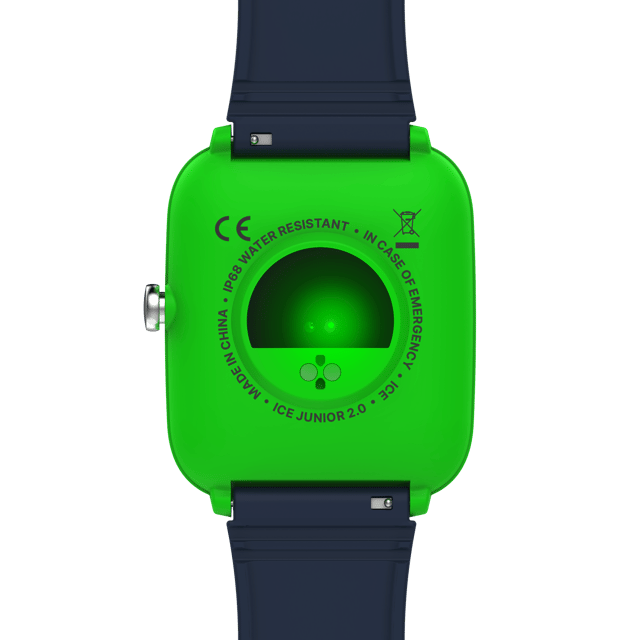 This Ice Watch Ice Smart Junior 2.0 - Green - Blue Digital Watch for Boys is the perfect timepiece to wear or to gift. It's Green  Rectangular case combined with the comfortable Blue Silicone watch band will ensure you enjoy this stunning timepiece without any compromise. Operated by a high quality Quartz movement and water resistant to 5 bars, your watch will keep ticking. Kids can wear the same watch as mum or dad with the ICE smart junior 2.0! This connected watch, perfecy in sync with trends and DNA of the Ice-Watch brand, will really impress children aged between 6 and 12. This Digital watch has a Calendar function: Day-Date , Bluetooth , Stop Watch , Timer , Heart rate monitor and Alarm High quality 20 cm length and 21 mm width Blue Silicone strap with a Buckle Case measurement: 35 X 41 mm,case thickness: 11 mm, case colour: Green and dial colour: Multicolour