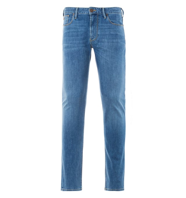 Crafted from premium cotton denim with added stretch in a slim fit, these jeans from Emporio Armani combine a classic five pocket design with updated elements to bring you optimum comfort and style. Rivets have been used at each pocket to reinforce the stitching and add that much-needed durability. Finished with two Emporio Armani logos at the coin pocket and the rear.Slim Fit , Cotton Stretch Construction, Five Pocket Design, Tonal Stitching, Button & Zip Fly Fastening, Emporio Armani Branding. Style & Fit Slim Fit, Fits True to Size. Composition & Care 98% Cotton, 2% Elastane, Machine Wash.