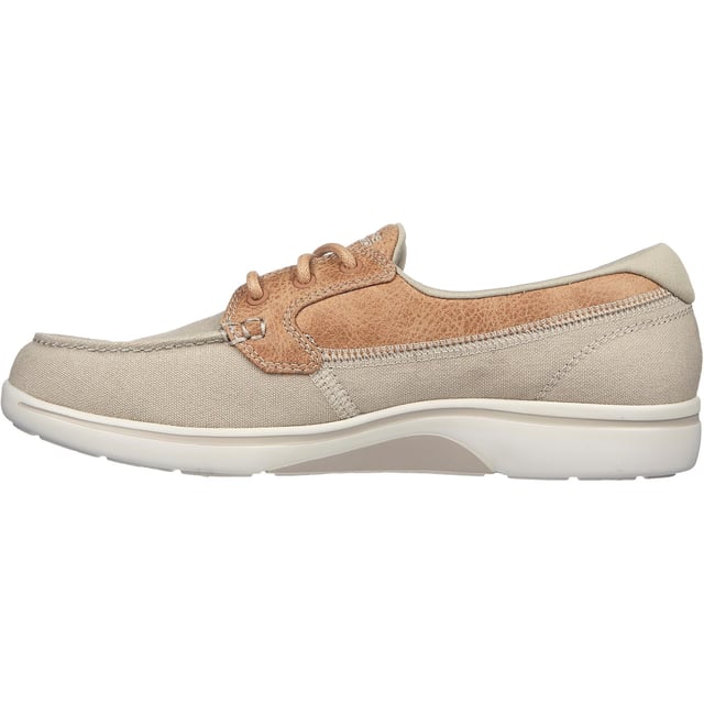 Arch Fit Uplift Cruise'n By Shoe Nautical style and all-day comfort combine in Skechers Arch Fit Uplift - Cruise'n By. This boater style slip-on features a canvas upper with a removable Arch Fit insole and lightweight ULTRA GO cushioning.