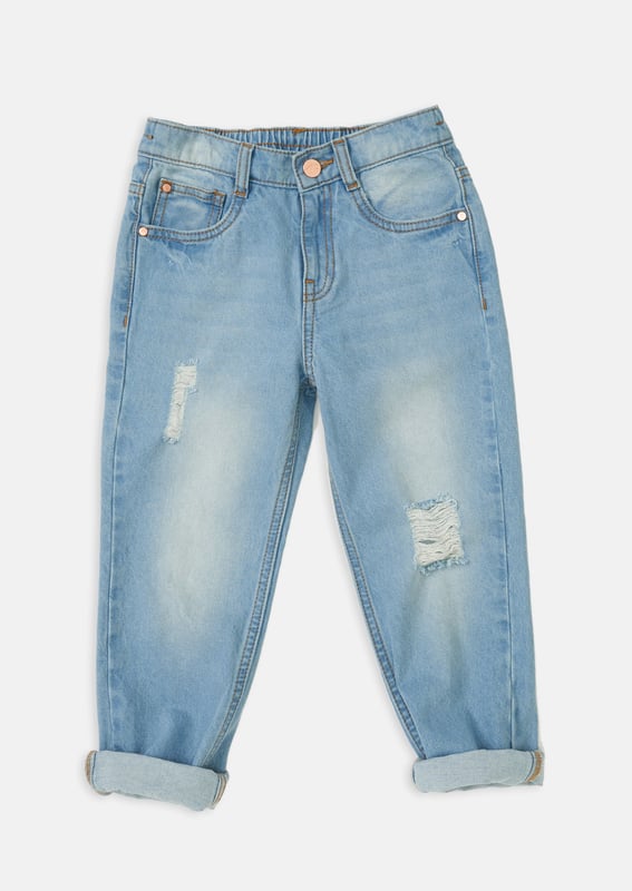 Hey Mom - Can I borrow your jeans? Our new season jean is the perfect fit. sitting slightly high on the waist with a relaxed leg and distressed finish. Super comfortable and super stylish.. Angel & Rocket cares - made fairtrade cotton. Colour:   About me:. Look after me: Think planet. wash at 30c.
