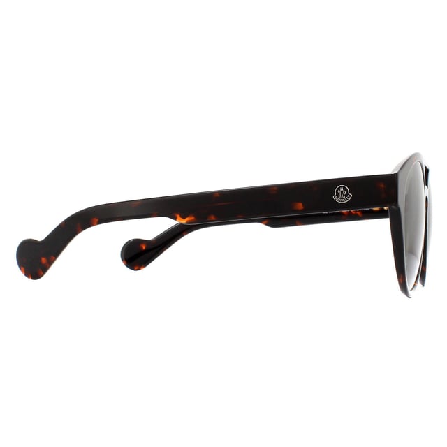 Moncler Sunglasses ML0075F 52N Dark Havana Green are a statement pair with rounded lenses and top bar. The lightweight acetate frame features the Moncler logo on the temples for brand recognition.