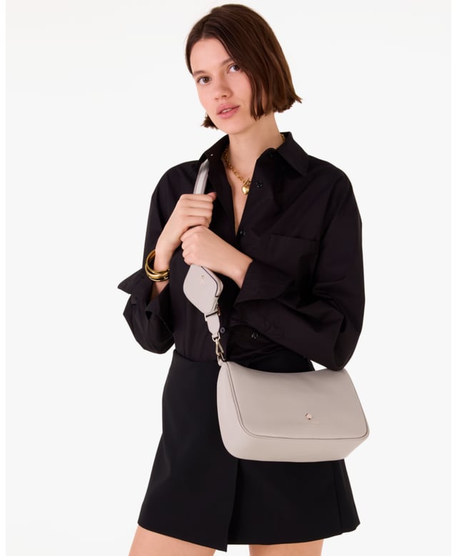 Emma Pebbled Leather Medium Shoulder Bag,  Length: 8.10 Cm,  Width: 27.00 Cm,  Height: 17.00 Cm