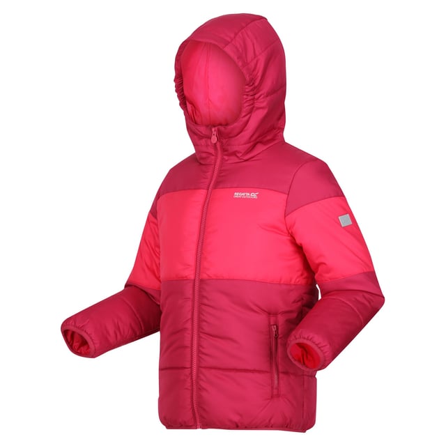 Material: 100% Polyester. Filling: Heavyweight. Design: Contrast, Logo. Fabric Technology: DWR Finish, Heavyweight, Insulating, Thermo-Guard, Weather Resistant. Neckline: Hooded. Inner Zip Guard, Padded. Sleeve-Type: Long-Sleeved. Cuff: Stretch Binding. Hood Features: Elasticated, Grown On Hood. Pockets: 2 Side Pockets, Zip. Fastening: Full Zip. Hem: Stretch Binding. Please Note: Printed Name Label up to Age 8.
