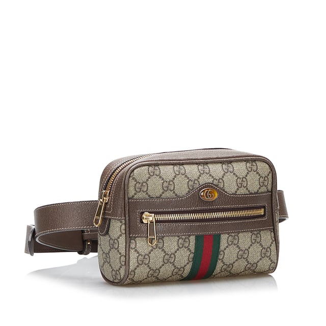 Vintage Gucci GG Supreme Ophidia Belt Bag Brown
