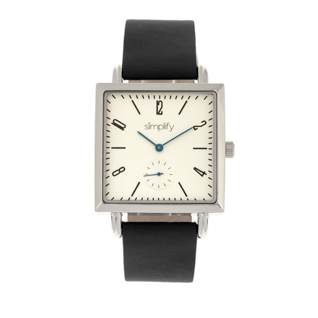 Metalen hoes; Precisie Japans quartz uurwerk; Niet-verblindend krasbestendig mineraal kristal; Logo-gegraveerde roestvrijstalen achterkant van de behuizing; Echt lederen band; Logo-gegraveerde roestvrijstalen sluiting; Seconden sub-wijzerplaat; 38 mm doorsnee; 3 ATM waterbestendigheid;