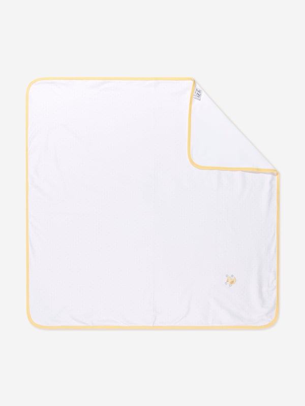 Introducing Baby Rubber Ducky Embroidered Receiving Blanket from Magnolia Baby in White, an elegant necessity for your Baby Unisex! Perfect for stylish and comfortable Nursery with key features:  Impeccable Design: Debuts a charming Rubber Ducky embroidery, creating an adorable statement blanket  Unparalleled Comfort: Crafted from best materials, promising ultimate comfort for your baby‚ tranquil slumbers Reinvent Baby Unisex‚ nursery! with this uber-chic Embroidered Receiving Blanket. Order now to impart a luxurious touch to baby‚ nursery!