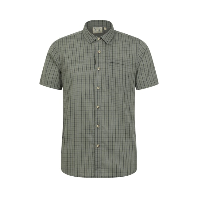 Outer Materials: 100% Cotton. Design: Checked. Lining: Mesh. Pockets: 1 Chest Pocket, Zip. Fastening: Button-Down. Sleeve-Type: Short-Sleeved. Neckline: Turn Down Collar. Fabric Technology: Breathable, Lightweight. XXS: 33 in. XS: 35 in. S: 37 in. M: 40 in. L: 43 in. XL: 46 in. XXL: 49 in. 3XL: 53 in. 4XL: 56 in.