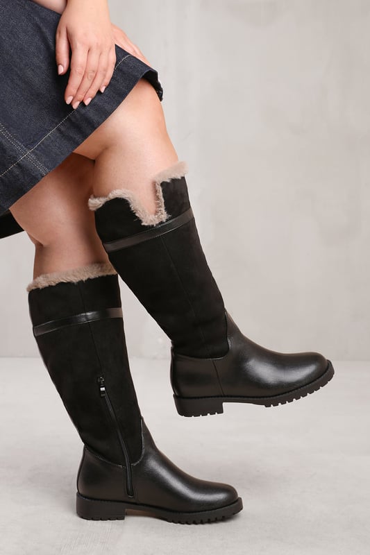 Wide Calf Black Tall Boots Womens Naturalizer SOUL Uptown Wide