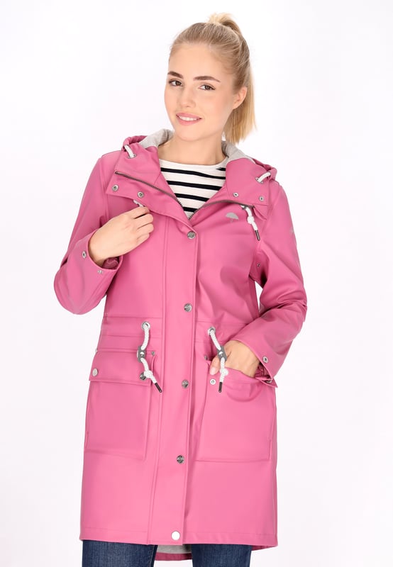 Ontdek de ultieme regenjas die stijl en functionaliteit moeiteloos combineert. Dit parka-jack heeft een capuchon met trekkoord, een ritssluiting aan de voorkant met drukknopen en praktische klepzakken. De normale pasvorm en het trekkoord in de taille zorgen voor een getailleerde look, terwijl de waterdichte stof (3000 mm) ervoor zorgt dat je buiten droog blijft. Met gelaste naden en een opstaande kraag is deze outwear met lange mouwen zowel stijlvol als functioneel.  Mackintosh