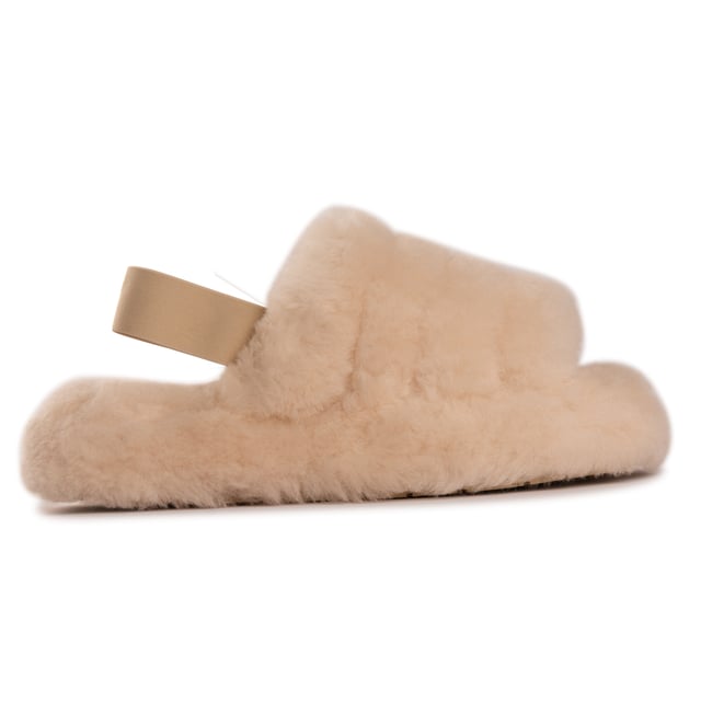 Perfect sandal with a slipper feel 
 Soft premium genuine Australian Sheepskin wool upper 
 Full premium sheepskin insole 
 Lightweight platform mid-sole for extra cushioning and comfort 
 Elastic strap making for an easy-fit  
 Soft Rubber outsole &ndash; highly durable and lightweight 
 The on trend fashion season style  
 100% brand new and high quality, comes in a branded box, suitable for gifting