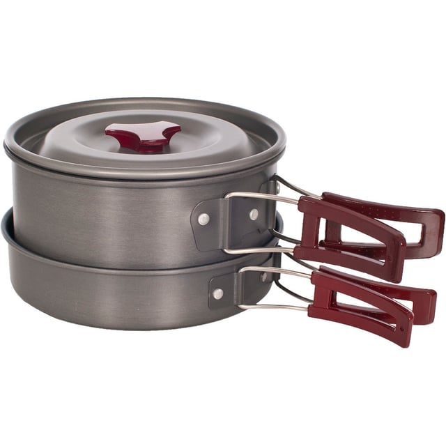 If you have a group of hungry bellies to fill, you need cooking utensils big enough to whip up lots of filling meals, so Trespass have brought you the Reheat camping pot set. Including a large cooking pot with lid and a frying pan, you can put together a big pot of soup for dinner and bacon rolls in the morning. Both parts have foldaway handles and stack for easy storage in the supplied bag. Non-stick for easy cleaning, the Reheat camp cooking set is ideal for seasoned campers who like to work a little culinary magic round the campfire.