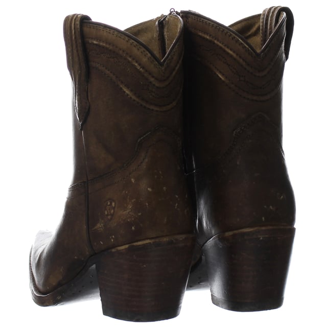 Ariat Legacy X Toe Slip-On Brown Nubuck Leather Womens Boots 10031534_B