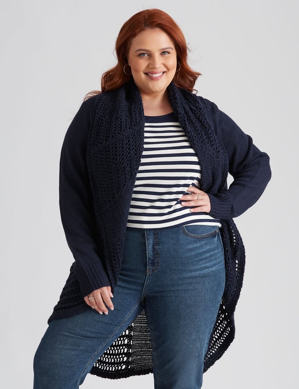 Ankle length cardigan plus size shop
