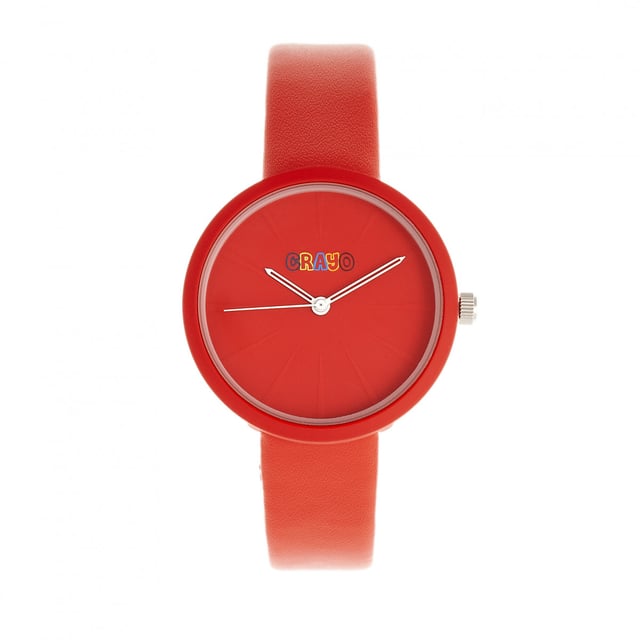 Matte Alloy Case; Precision Japanese Quartz Movement; Non-Glare Scratch-Resistant Mineral Crystal; Logo-Engraved Stainless Steel Caseback; Leatherette Strap; Logo-Engraved Stainless Steel Clasp; 37mm Case Diameter; 3ATM Water Resistance;