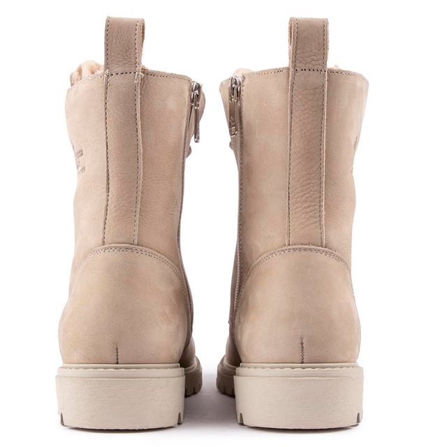 Women's Panama Jack Frisia Lace-up Ankle Boots With A Premium Natural Nubuck Upper, Featuring Tonal Laces, Metal Eyelets And Embossed Logo To The Side. These Spanish Made Boots Combine A Rugged Outdoor Vibe With A Sassy Fashion Look.