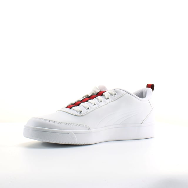 Puma Court Breaker Flag White Leather Mens Lace Up Trainers 366817 01