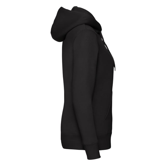 Materiaal: 70% katoen, 30% polyester. Ontwerp: Eenvoudig. 280gsm. Kapkenmerken: Dubbellaags, Trekkoord, Gegroeid op de kap. Zoom: Elastisch, Geribd. Uitgesneden label, losse schouder. Manchet: Elastisch, Geribd. Halslijn: Kapitein. Mouwtype: Met lange mouwen. Pasvorm: Damespasvorm. Zakken: 2 Voorzakken. Bevestiging: Volledige ritssluiting. Duurzaamheid: Amfori, Better Cotton Initiative, BSCI, Fair Labor Association, Oeko-Tex Standaard 100 gecertificeerd.