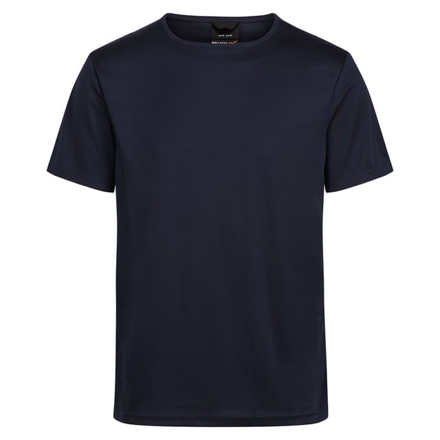 100% Polyester. Gewebetechnik: Antibakteriell, Feuchtigkeitsabweisend. Design: Reflektierend. Rundhalsausschnitt. Kurzärmlig.