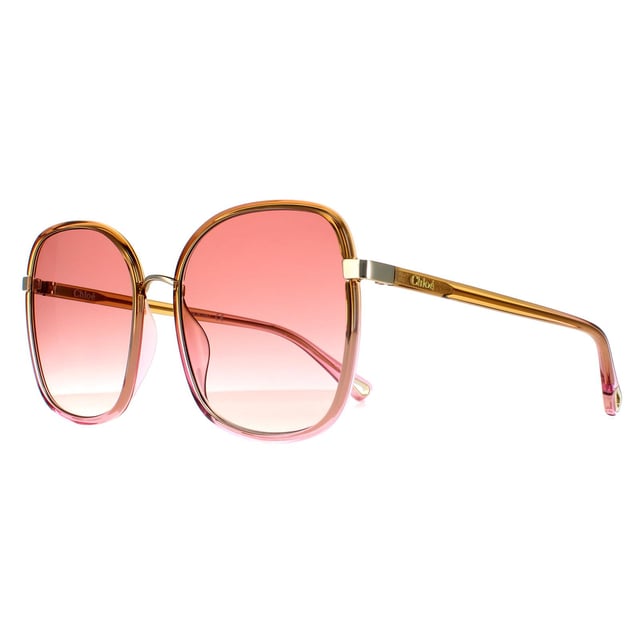 Las gafas de sol Chloe Square para mujer con degradado de amarillo a rosa cristal y rosa dorado Ch0031s Franky son un moderno estilo cuadrado elaborado en acetato ligero. El logotipo de Chloe luce en las patillas para garantizar la autenticidad de la marca.