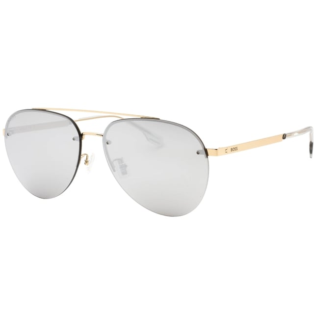 Hugo Boss Gold Sunglasses, Lens Width = 62mm, Nose Bridge Width =15mm, Arm Length = 145mm, Sunglasses, Sunglasses Case, Cleaning Cloth and Care Instructions all Included, 100% Protection Against UVA &amp; UVB Sunlight and Conform to British Standard EN 1836:2005, Gold Sunglasses