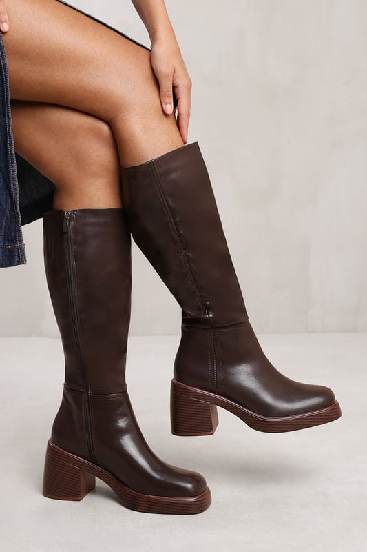 Wheres That From Womens 'Nyra' Below Knee Boot With Chunky Heel