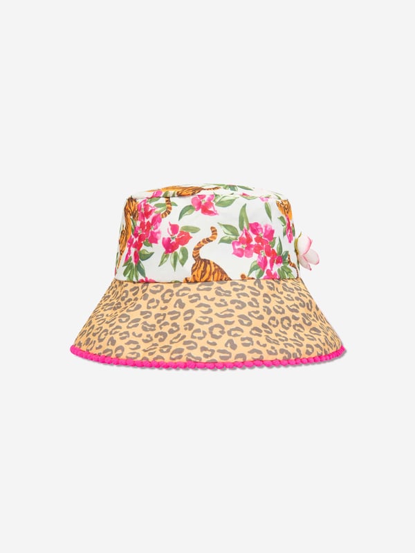 Welcome the Girls Floral Tiger Bucket Hat in Multicolour by Selini_Action, a unique accessory to elevate your Girl's spring/summer 2024 looks.Key highlights include: Vibrant Design: It features a bold, multicoloured tiger and floral prints guaranteeing to make your child the star of every event. Comfort and Style: Crafted from premium quality materials, this bucket hat is not only eye-catching but also provides utmost comfort, making it perfect for daily wear.    Must-Have Accessory: This multicoloured bucket hat isn't just a fashion piece, but a vital addition to your girl's wardrobe! Don't wait, purchase now and let her flaunt her stylish side!