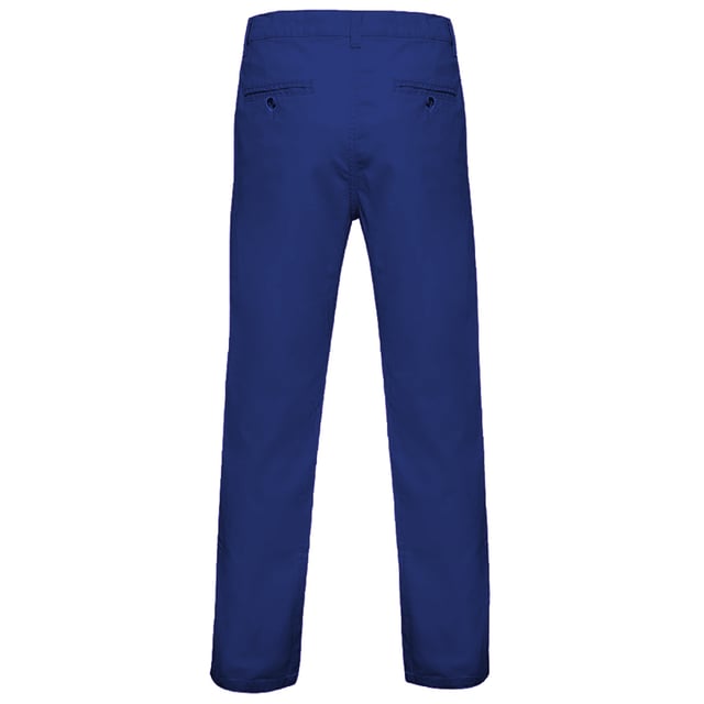 Classic regular fit chino trousers. Soft finish fabric. Two back jet pockets with button fastening. Zip fly. Button fastening at waist. Machine washable. Fabric: 100% Cottton twill. Weight: 275gsm. Size (Waist): XS- 30in, S- 32in, M- 34in, L- 36in, XL- 38in, 2XL- 40in, 3XL- 42in, 4XL- 44in. Leg length: Regular (R)- 32in, Tall (T)- 34in, Unfinished (U).