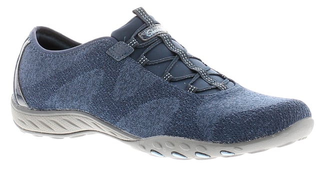 Skechers Breathe Easy Opportuknity Bungee Laced Womens Trainers Navy