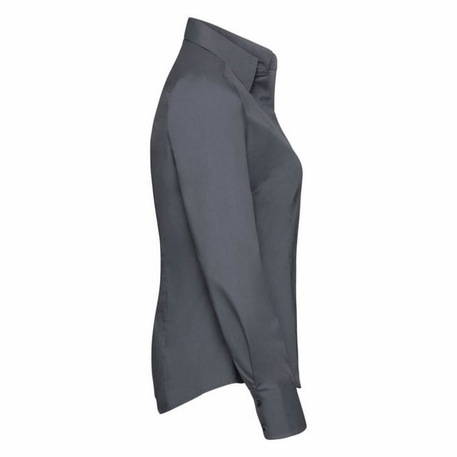 One of the great classic shirt fabrics, combining elegance with durability and wearer comfort. Smart and stylish fitted shirt design in a fine poplin fabric. Concealed placket. Stylish yoke design. Darts on bust front hem and back panel for fitted shape. Decorative top stitch on darts. Modern rounded 2 button cuffs. Rounded hem. The elegant lightweight fabric is especially suited for finer embroideries. Also available in mens sizes, code 924M. Weight: 110- 115g/m². Fabric: 65% Polyester, 35% Cotton. XS (30-32: To Fit (ins), 8: Dress Size). S (32-34: To Fit (ins), 10: Dress Size). M (34-36: To Fit (ins), 12: Dress Size). L (36-38: To Fit (ins), 14: Dress Size). XL (38-41: To Fit (ins), 16: Dress Size). 2XL (41-44: To Fit (ins), 18: Dress Size). 3XL (44-47: To Fit (ins), 20: Dress Size). 4XL (47-51: To Fit (ins), 22: Dress Size). RUSSELL COLLECTION - a variety of Mens and Womens corporatewear in a wide range of styles, colours and sizes.