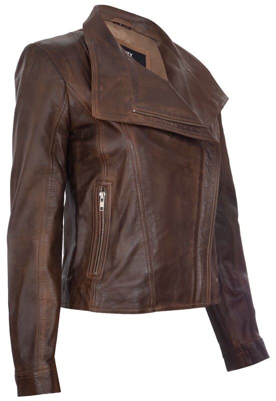 Elevate your style with this season's must-have fashion accessory Ã¯Â¿Â½ a perfectly crafted leather jacket that flawlessly combines cutting-edge design with timeless elegance. Here's why this jacket stands out:  
Classic Biker Spirit: This jacket embodies the classic biker spirit, featuring detailed paneling throughout for an authentic and stylish look. 
Customized Fit: Zipped gauntlet cuffs allow you to tailor the fit to your preference, ensuring both comfort and style. 
YKK Zip Front: The YKK zip front adds a sleek and functional element to the jacket, perfectly complemented by a classic biker rever collar. 
Short and Close-Fitting: With a shorter length and close fit, this biker jacket exudes chic style, making it a versatile addition to your wardrobe. 
Attention to Detail: Impeccable craftsmanship and attention to detail make this leather jacket a standout fashion piece, combining modern design with classic elements.  Make a bold fashion statement with this beautifully crafted leather jacket that seamlessly marries cutting-edge style and timeless elegance, sure to turn heads wherever you go