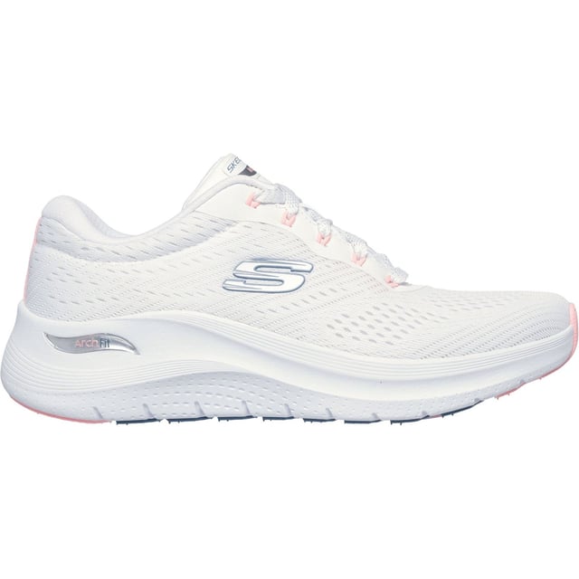 All-day comfort and support combine in Skechers Arch Fit 2.0 - Big League. This lace-up vegan design features an engineered mesh upper with a removable Arch Fit insole and a cushioned midsole.
