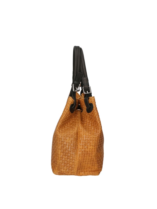 Damen-Shopper mit zwei Fächern, verstellbarem Griff und verstellbarem, abnehmbarem Schulterriemen. Italienisches Handwerksprodukt aus echtem, gewebtem, bedrucktem Wildleder. Hergestellt in Italien