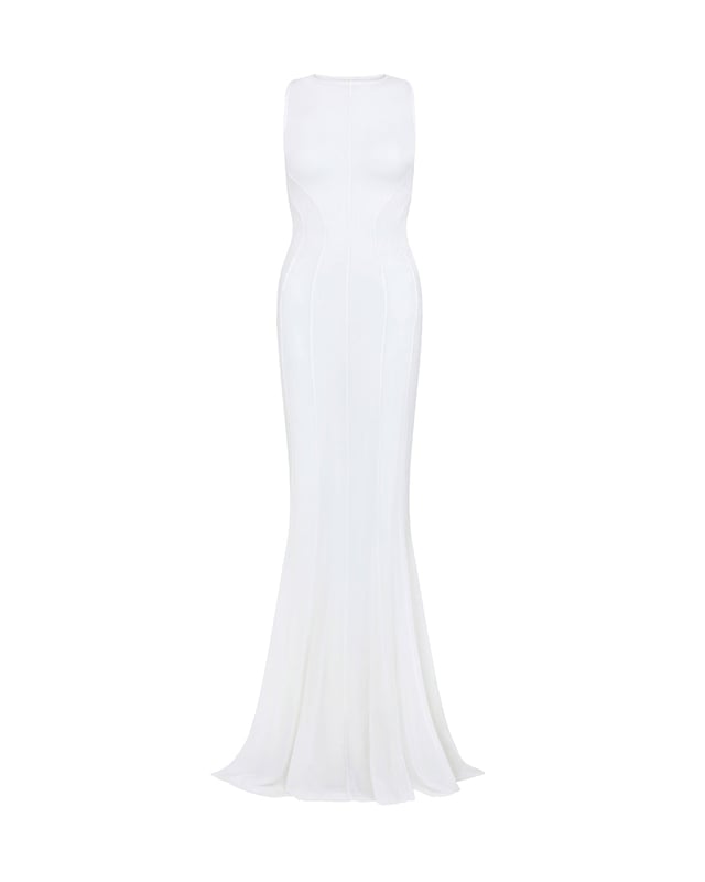 Crafted from barely-there sheer mesh with contour seams that sculpt the silhouette in all the right places, this piece exudes drama. The floor-length dress elevates your beach look taking you from day to night. Style with our range of bikinis or dare to bare some skin and indulge your sensuality.